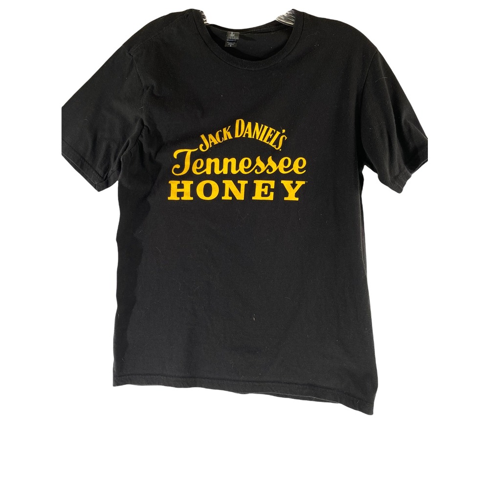 Jack Daniels 'Tennessee Honey' Black T-Shirt w/ Gold Words Size S Short Sleeve